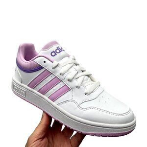 Adidas Hoops 3.0 Youth Girls Basketball Sneaker Size 6/Women's 8 White/Lavender